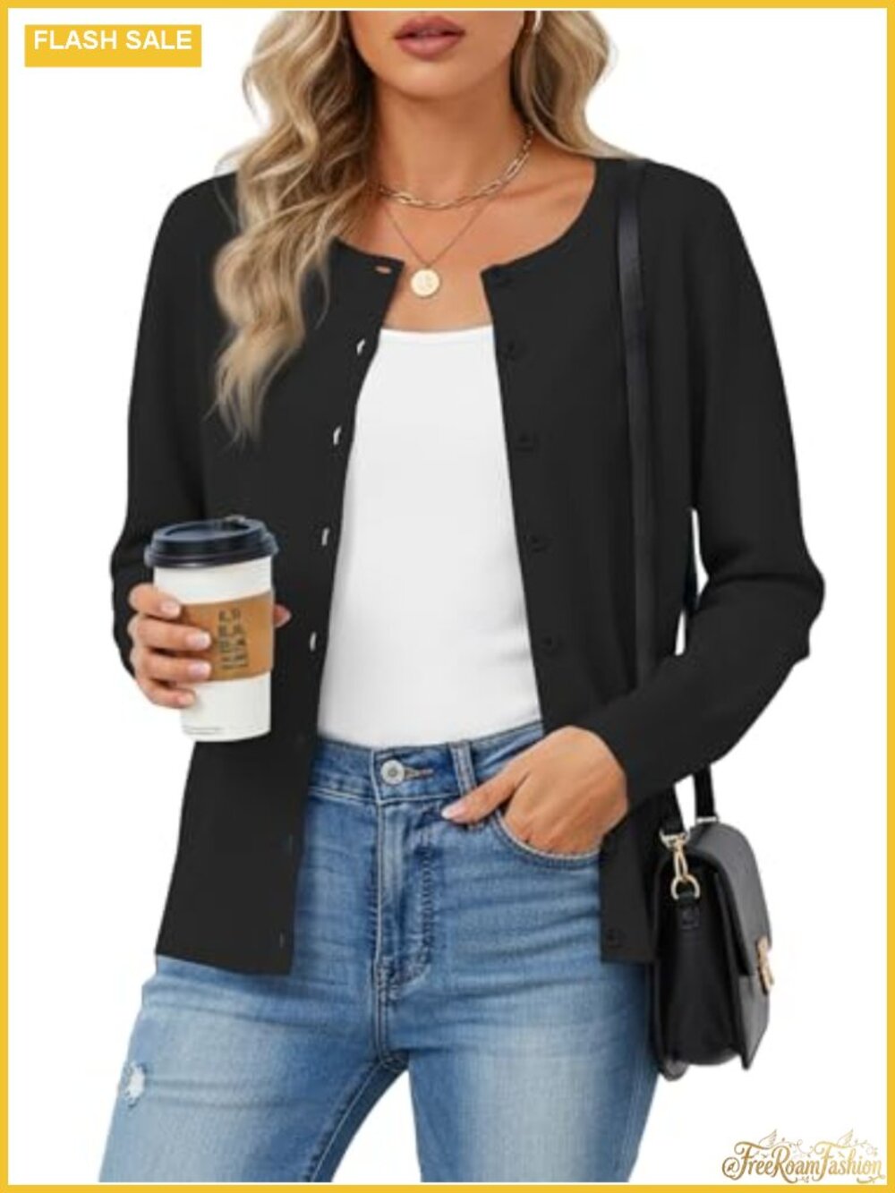 Women's Button Down Lightweight Long Sleeve Cardigan Sweater